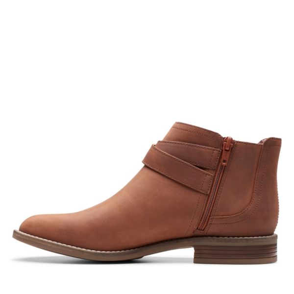 Clarks Womens Camzin Hale Ankle Boots Mahogany Leather | UK-129758